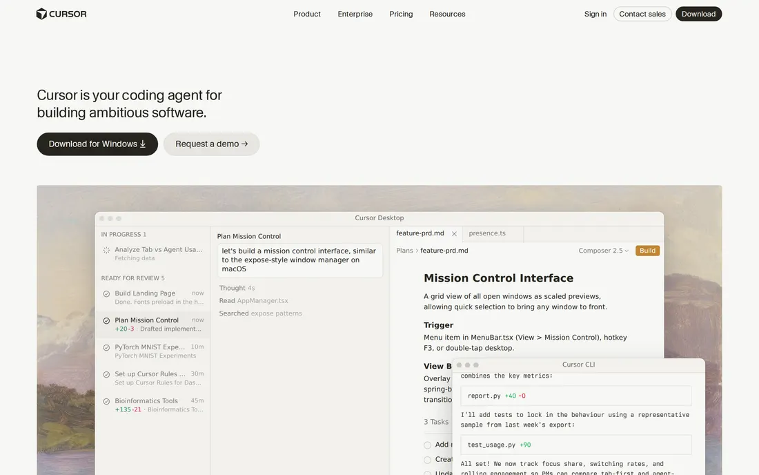 cursor.com original screenshot